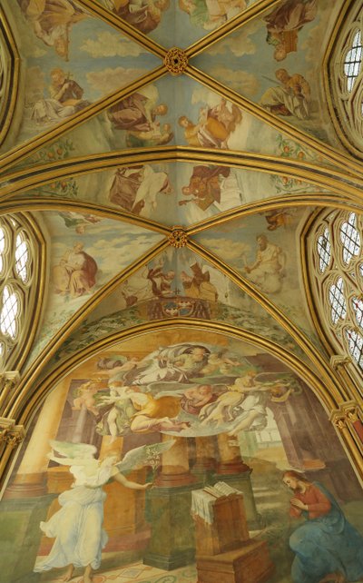 قباب كنيسة Rayonnant للدير مع لوحات عصر النهضة ، من القرن الثالث عشر إلى السادس عشر بواسطة فرانشيسكو بريماتيكيو